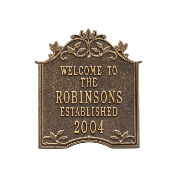 Personalized Hedera Welcome Plaque | Engraved Home & Address Plaques