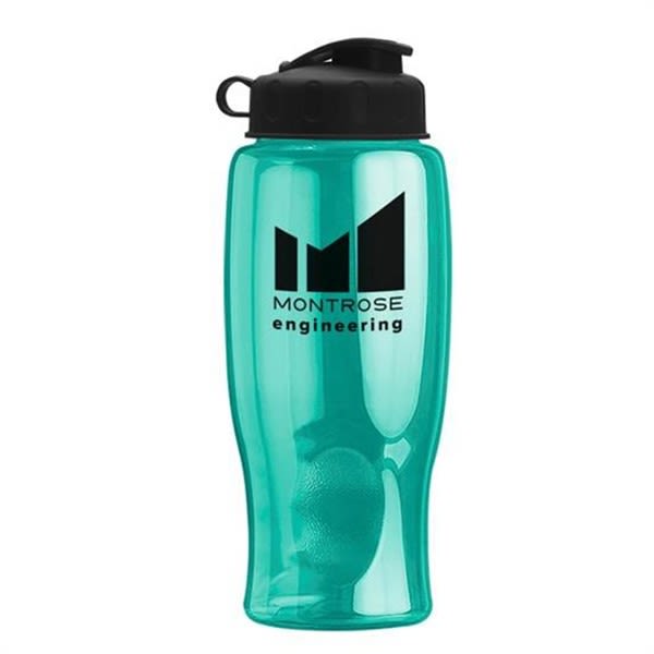 27oz Transparent Custom Water Bottle w/Flip Straw Opening