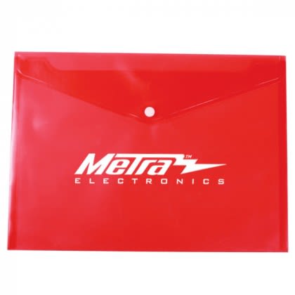 Promotional Document Envelopes | Letter Size Polypropylene Document Envelope | Wholesale Document Envelopes in Bulk - Red