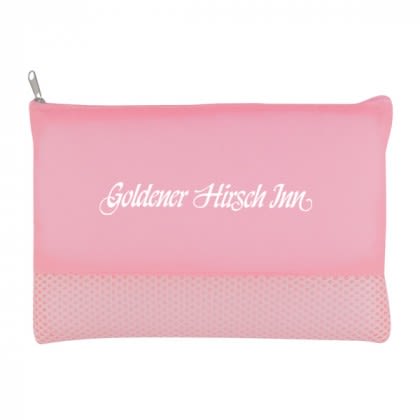 Pink Polyester Vanity Makeup Bag Custom Logo Pink Polyester Vanity Makeup Bag Custom Logo
