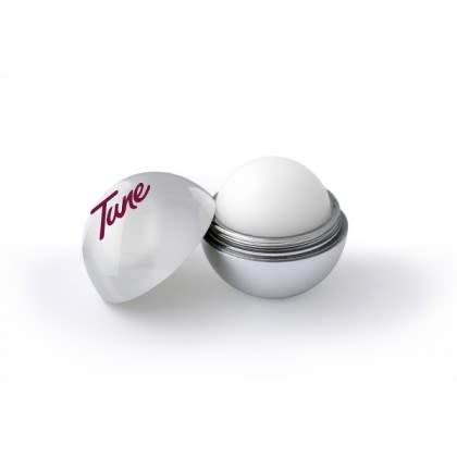 Promotional Metallic Finish Round Lip Balm - Silver