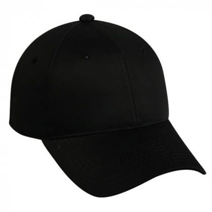 Structured Cotton Twill Cap with Embroidered Logo Black