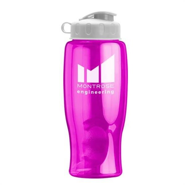 27oz Transparent Custom Water Bottles - Flip Straw