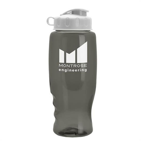 27oz Transparent Custom Water Bottle w/Flip Straw Opening