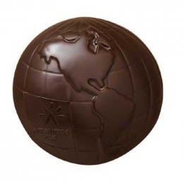 Medium Chocolate Globe Promotional Custom Imprinted With Logo