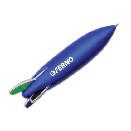 Imprinted Rocket Pen  - Blue