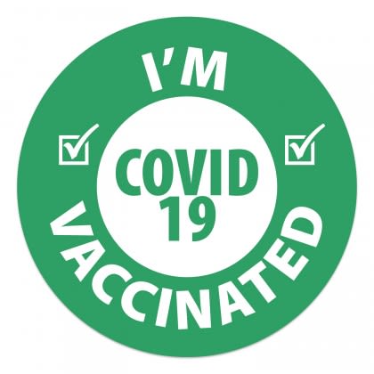 Stock I'm Vaccinated Stickers - Green