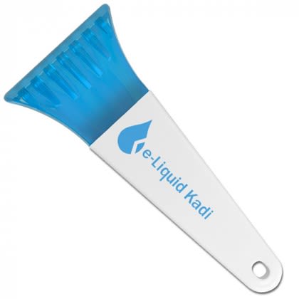 Small Promotional Ice Scrapers for Businesses - 7” - Transparent Blue Blade