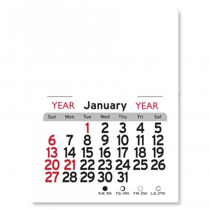 Peel-N-Stick® Calendar - Rectangle - White