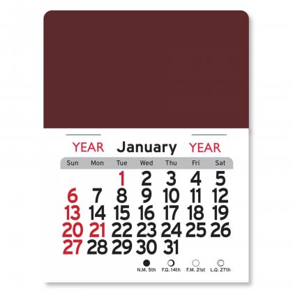 Peel-N-Stick® Calendar - Rectangle - Burgundy