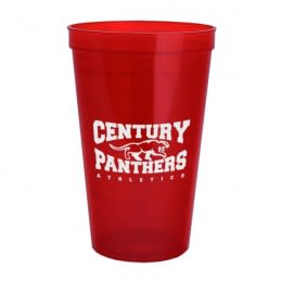 Transparent Red Custom Insulated Stadium Cups | 16 oz Insulated Party Cup | Logo Branded Insulated Stadium Cups Wholesale