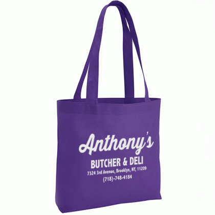 Purple Cheap Promotional Tote Bags with Gussets | Logo Printed Poly Pro Tote with Gusset 