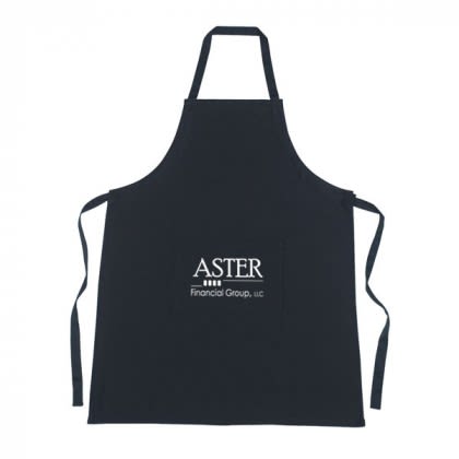 Custom Cotton Apron with Logo - Black