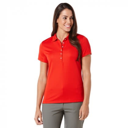 Salsa Red Callaway Ladies Ottoman Polo | Personalized Work Shirts