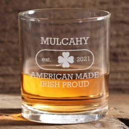 Irish Proud Engraved Whiskey Glass | Whiskey Tumbler Glass Custom Etched Irish