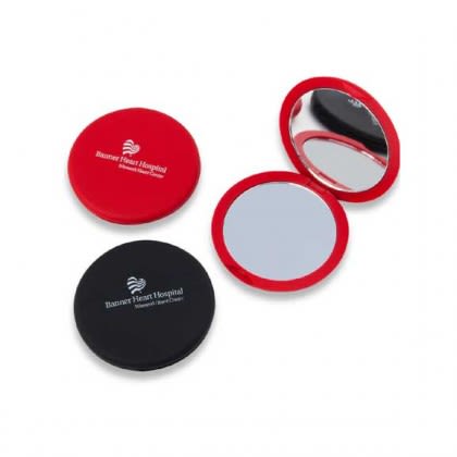 Soft Feel Round Mirror Promotional Custom Imprinted With Logo