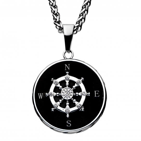 Engraved Compass Necklace