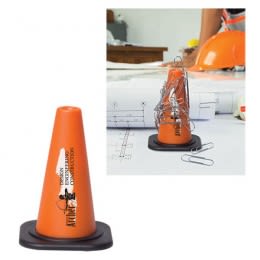 Imprinted Magnetic Safety Cone Paper Clip Holder