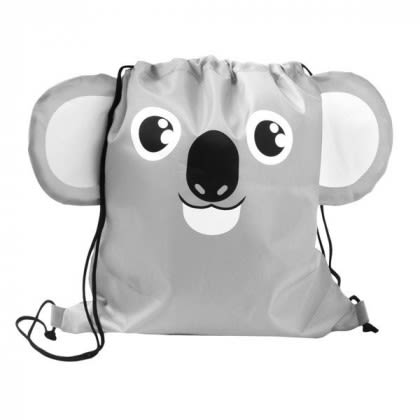 Custom Children’s Drawstring Backpacks | Paws ‘N’ Claws Sport Pack | Wholesale Animal Print Drawstring Backpacks - Koala