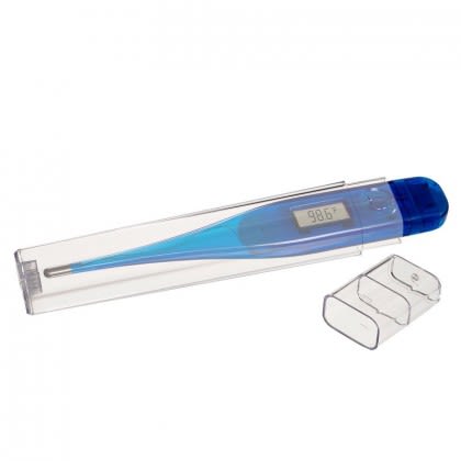 Custom Digital Thermometer with Case - Translucent Blue