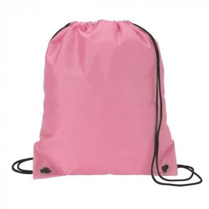 Wholesale Nylon Drawcord Bags | Colorful Nylon Promotional Sport Pack | Custom Nylon Drawstring Backpacks - Pink