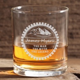 The Man Myth Legend Personalized Whiskey Glass | Custom 11oz Whiskey Tumbler For Him