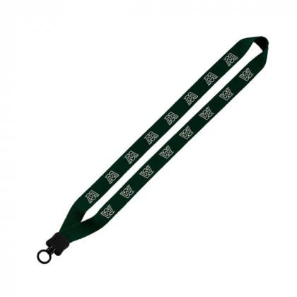 Forest Green Knit Cotton Lanyard O-ring Custom Logo