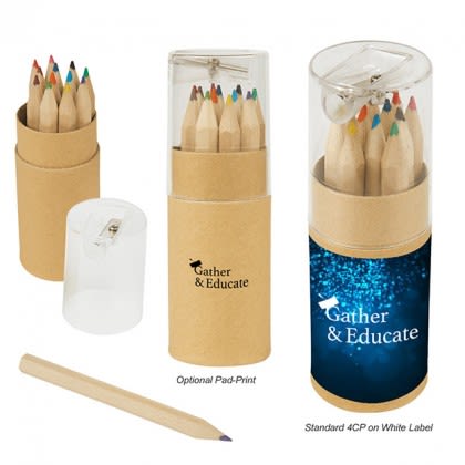 Colored Pencils in Tube w/Sharpener-12 Piece 