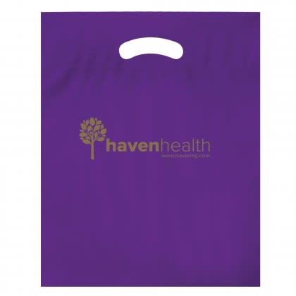 Custom Discount Bag with Gusset and Die Cut Handles - Purple