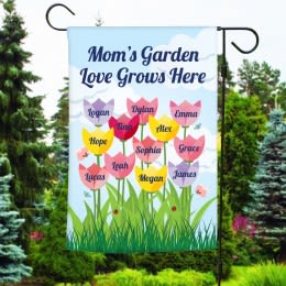 Love Grows Here Personalized Garden Flag
