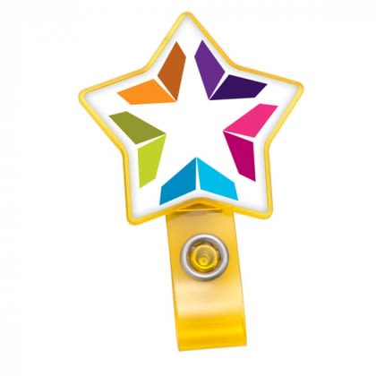 Custom Star ID Badge Holder Yellow Custom Star ID Badge Holder Yellow