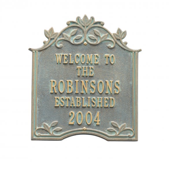 Personalized Hedera Welcome Plaque | Engraved Home & Address Plaques