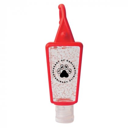 Red Hand Sanitizer Silicone Loop Custom Logo