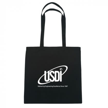 Lightweight natural custom cotton tote with imprint - Black