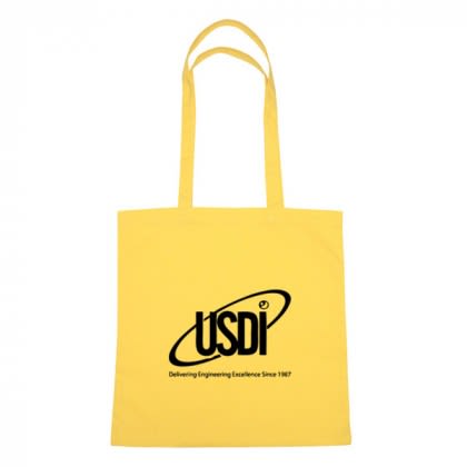 Lightweight natural custom cotton tote with imprint - Yellow