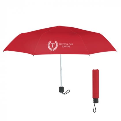 Telescopic Budget Custom Promotional Umbrella-42 Inch - Red