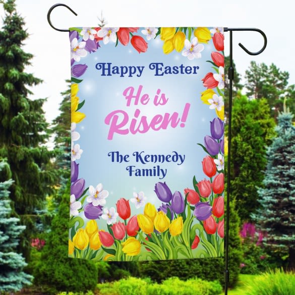 Custom Religious Easter Garden Flag | Personalized Religious Easter Garden Flag 