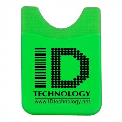 Promotional Soft Silicone Cell Phone Wallet - Lime Green