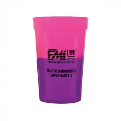 Pink/Purple Wholesale 17 oz Mood Stadium Cups | Custom Logo Imprinted Stadium Cups | Bulk Color Changing Cups