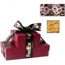 The Cosmopolitan - Chocolate Covered Pretzels & Cashews Promotional Custom Imprinted With Logo