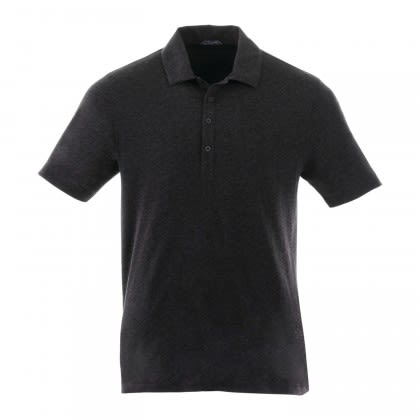 Men's Acadia Short Sleeve Polo with Logo Heather Dark Charcoal