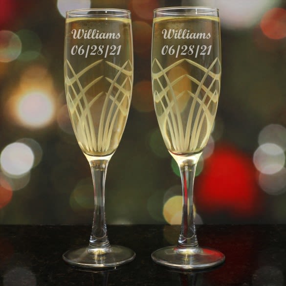 Personalized Fancy Champagne Flutes | Champagne Flutes For Wedding