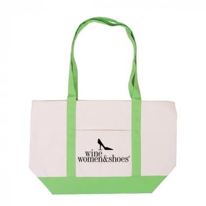 Lightweight natural custom cotton tote with imprint - Lime Green