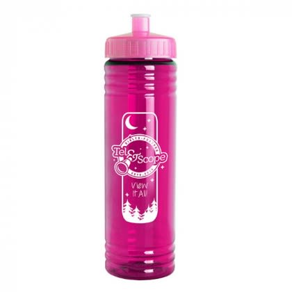 Promotional Slim Fit 24 oz Water Bottle with Push-Pull Lid - Fuchsia bottle