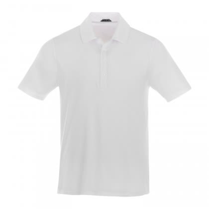 Men's Acadia Short Sleeve Polo with Logo White