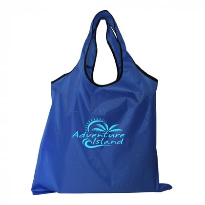 Custom Imprinted RPET Fold-Away Carryall Tote - Blue