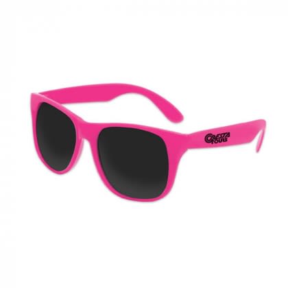 Custom Imprinted Solid Classic Sunglasses Neon Pink