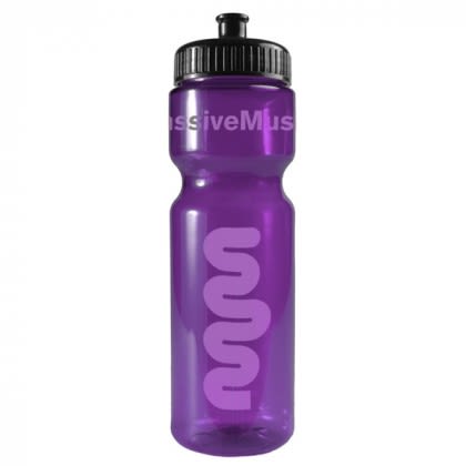 Transparent Violet 28 oz BPS Free Clear Sports Bottle | Custom Water Bottles for Hiking | Custom Squirt Water Bottles