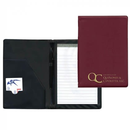 Small Custom Desk Pad Folder | Promotional Padfolios - Maroon