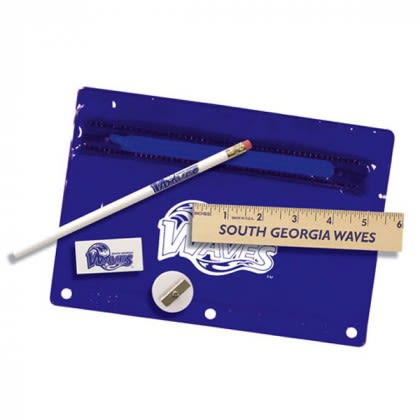 Custom Premium Color School Kit-Pencil-Sharpener-Eraser-Ruler - Translucent Blue 